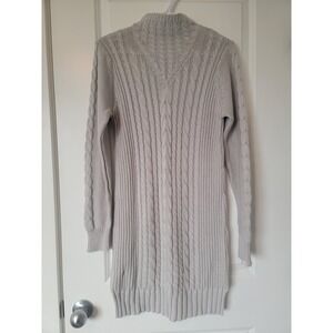 DKR & Company Womens Gray Cable Knit Mock Neck Long Sleeve Sweater Dress CA31199